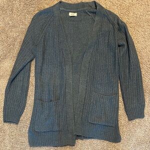 Fat Face Slate Blue Open-Front Knit Cardigan